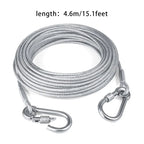 Double-Headed Dog Tie Out Cable Leash – Heavy Duty Steel Wire Outdoor Training Traction Rope