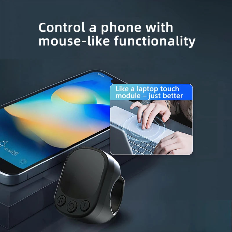 Bluetooth Mouse Ring Remote Control with Touchpad – Smart Screen Clicker & Scrolling Ring for Android and iOS