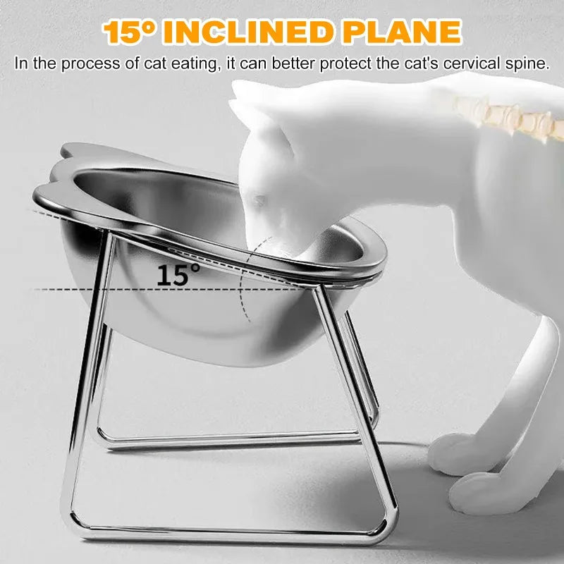 Elevated Stainless Steel Pet Bowl with Stand – Anti-Slip & Neck Support