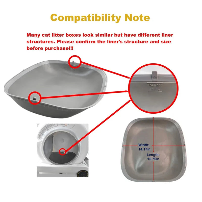 LITEKIPET Automatic Cat Litter Box Replacement Accessories – Litter Filter Bin Bottom Capsule Door and Anti-Backflow Parts