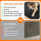 Large Waterproof Double Layer Cat Litter Mat – EVA Honeycomb Litter Trapper with Non-Slip Base for Cats and Kittens