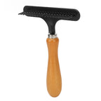 Pet Grooming Rake Brush for Cats & Dogs | Wooden Handle Deshedding Comb