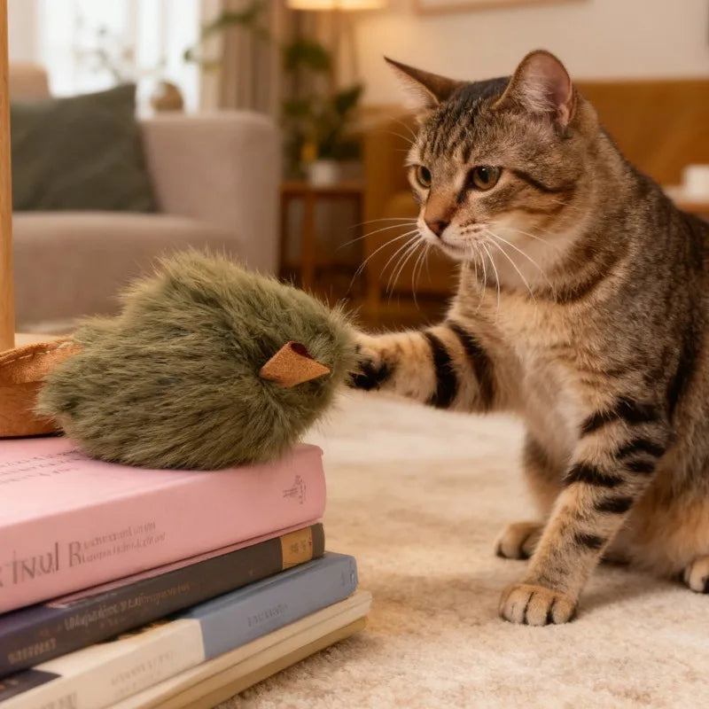 Interactive Mouse Plush Cat Toy – Squeaky Bite-Resistant Kitten Chew Toy