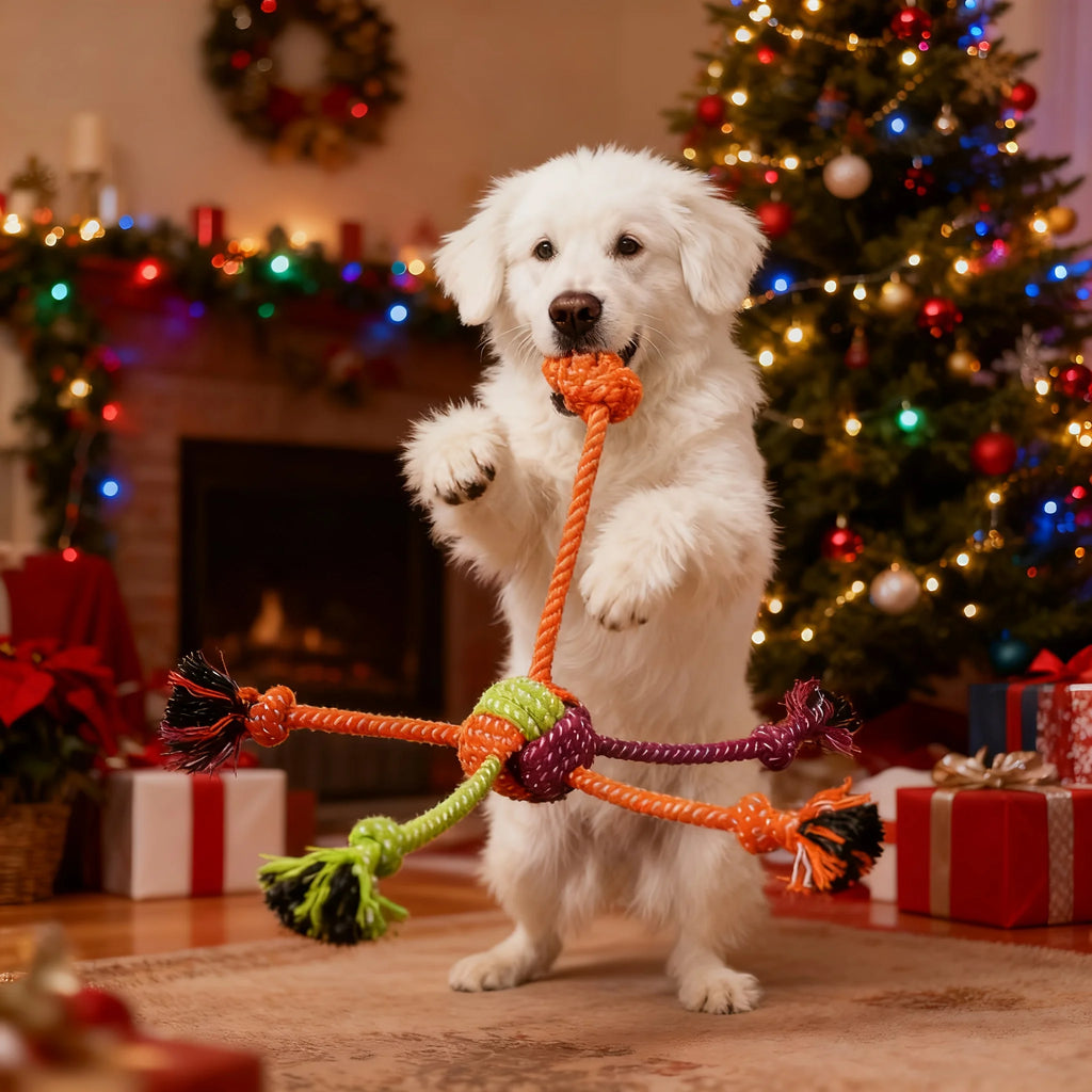 Durable Dog Rope Knot Toy – Bite Resistant Chew Rope for Tug, Teeth Cleaning & Interactive Play