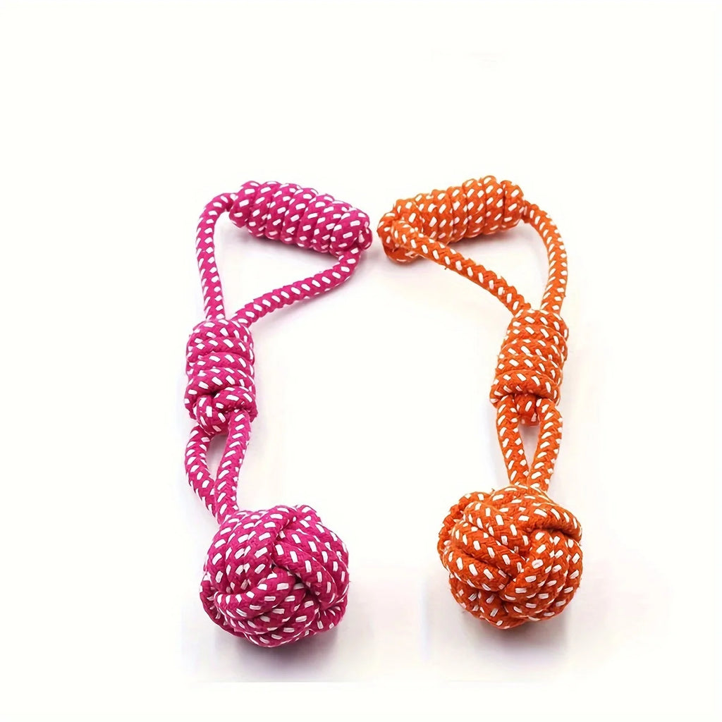 Durable Dog Rope Toy with Ball – All Breed Chew and Tug Interactive Teeth Cleaning Pet Toy