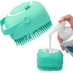 Pet Shampoo Brush 80ml | Silicone Dog & Cat Bath Massage Scrubber 2-in-1 Grooming Tool