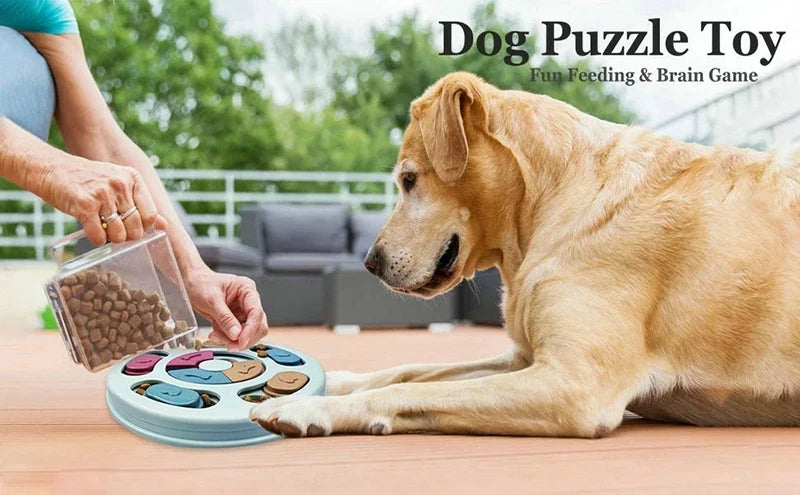 Dog Puzzle Slow Feeder Bowl – Interactive IQ Food Dispenser for Dogs & Cats