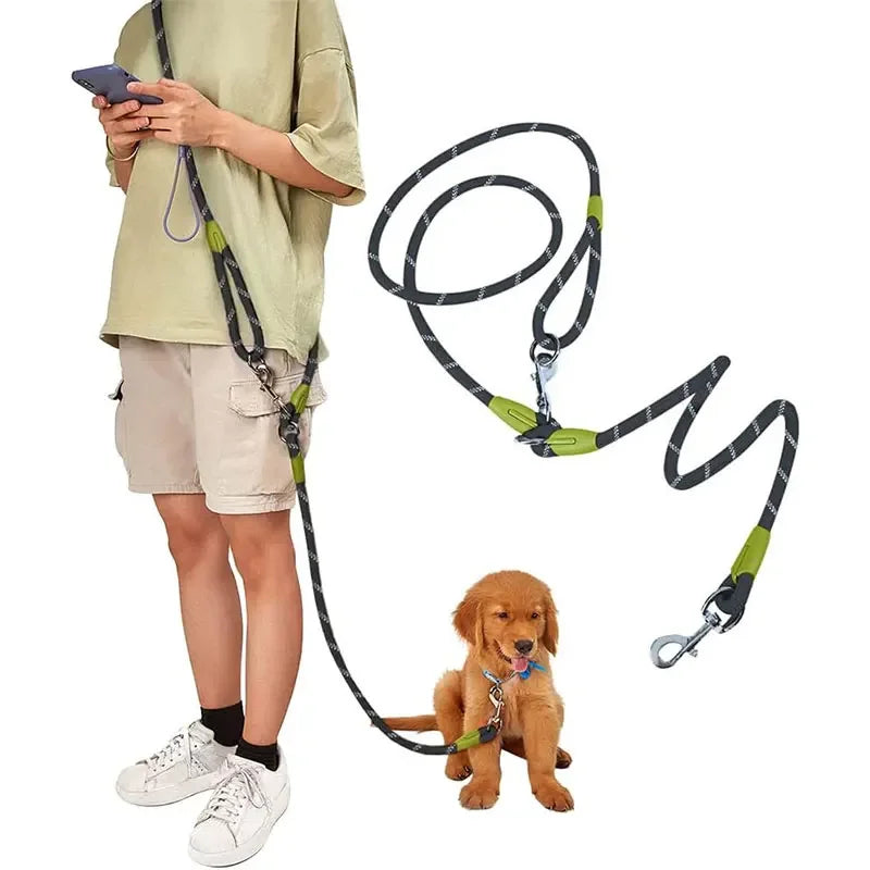 Hands Free Dog Leash Reflective Nylon Adjustable Running & Walking Leash for Small, Medium & Large Dogs