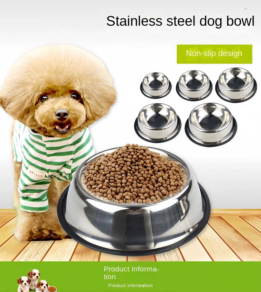 Stainless Steel Pet Bowl – Durable & Easy to Clean (6 Sizes)