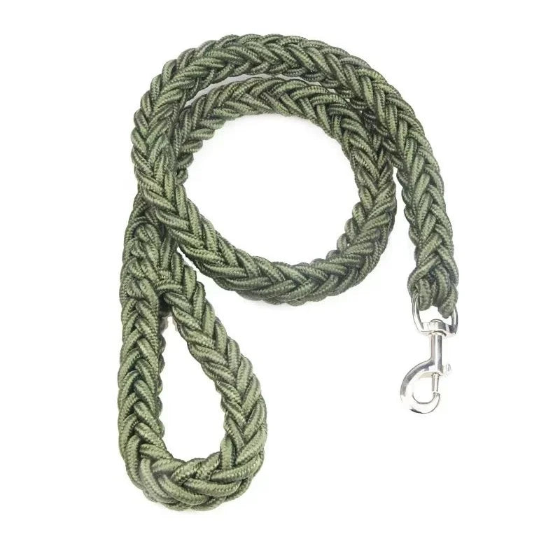 Large Dog Leash Nylon Braided Traction Rope – Heavy Duty Walking Lead for Bulldog, Rottweiler and Hound Dogs