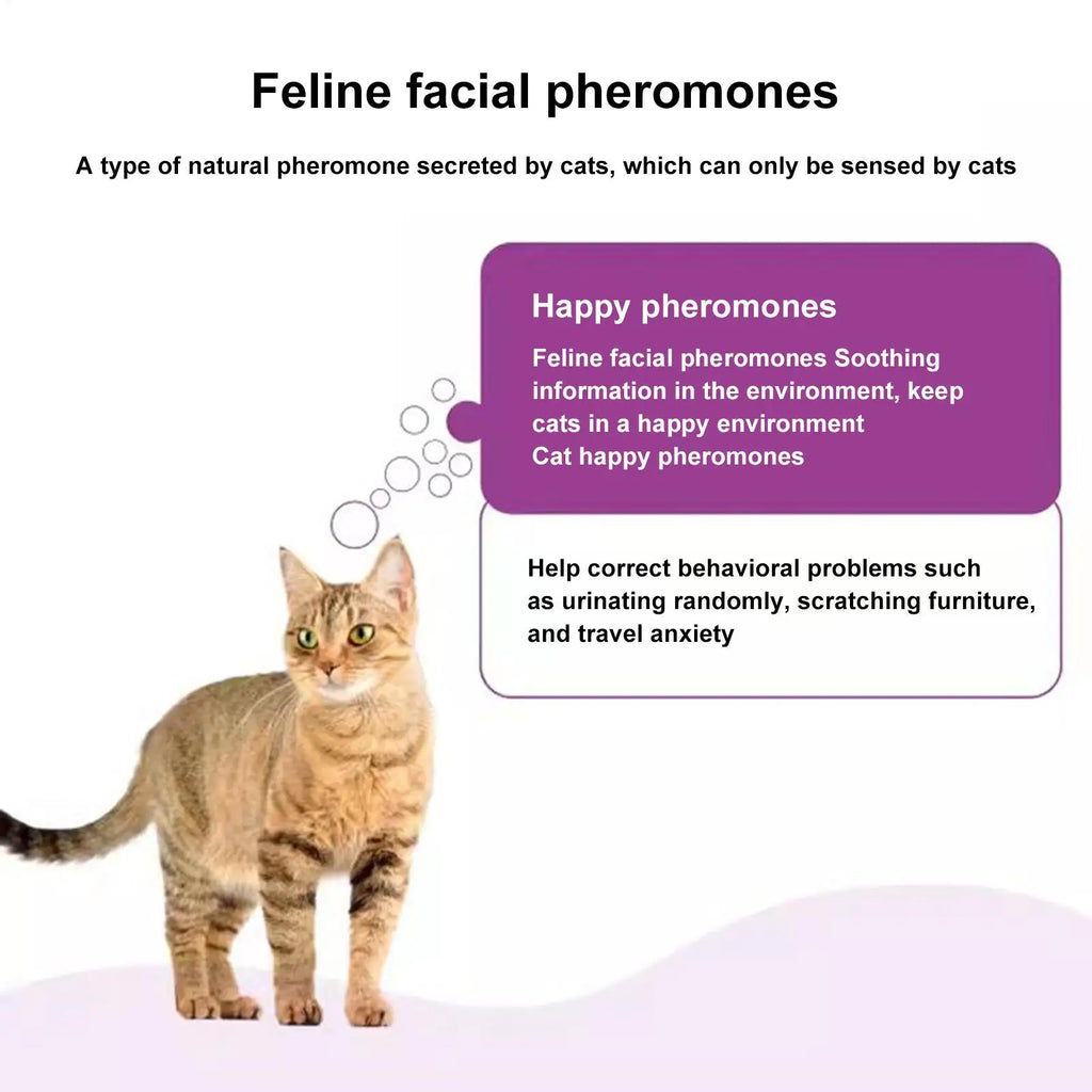 Cat Calming Pheromone Diffuser with Refill Liquids | Relaxing Stress Relief Aid for Indoor Cats EU/UK Plug