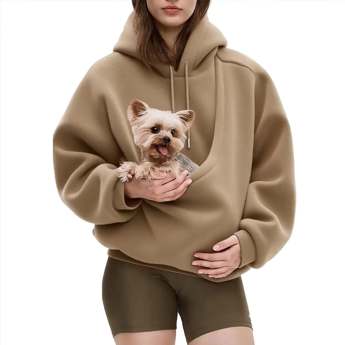 Pet Carrier Hoodie for Small Dogs | Women's Oversized Fleece Sweatshirt