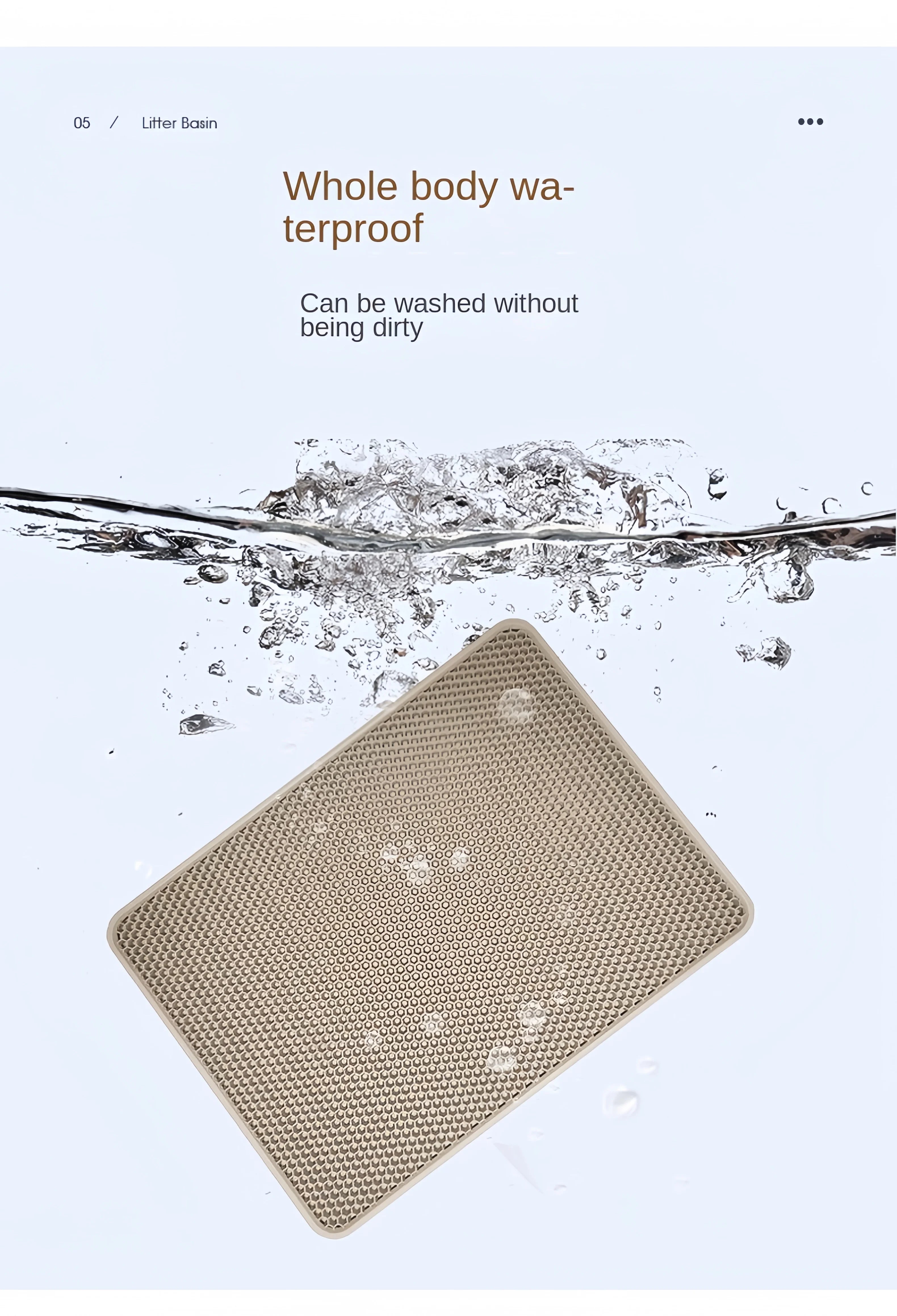Waterproof Double Layer Cat Litter Mat – Honeycomb EVA Litter Trapping Mat, Non-Slip Washable Pet Toilet Floor Protector