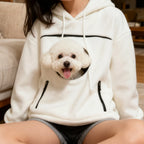 Handmade Emerald Bouclé Pet Hoodie Carrier – Soft Dog & Cat Pullover with Pocket, Cozy Sling Alternative for Chihuahua