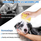 Pet Shampoo Brush 80ml | Silicone Dog & Cat Bath Massage Scrubber 2-in-1 Grooming Tool