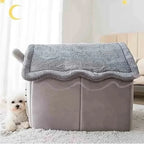 Indoor Warm Dog House Tent Bed for Small Dogs & Cats – Removable Washable Cushion All-Season Pet Kennel