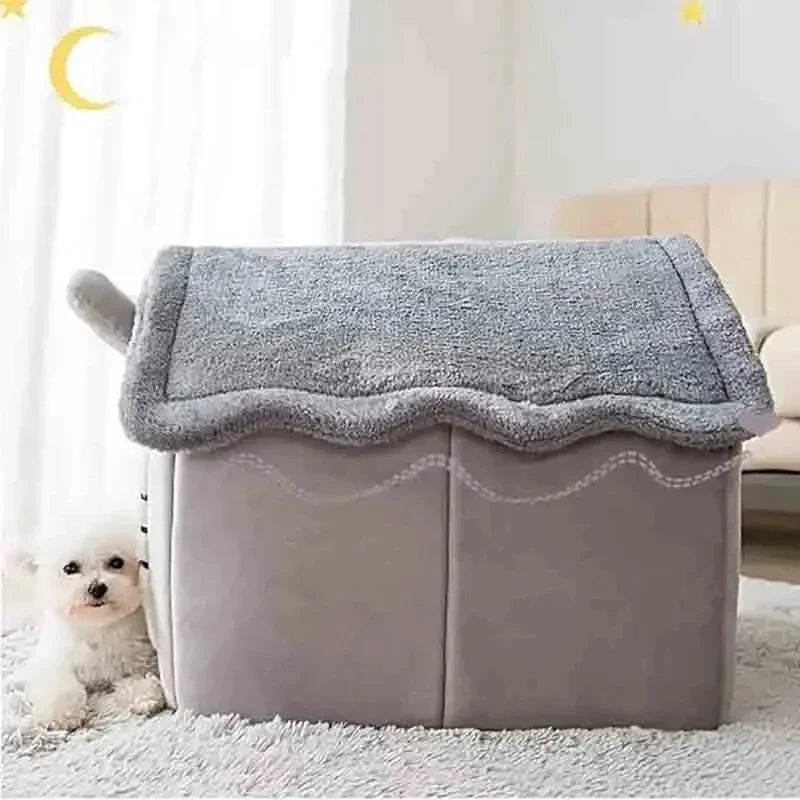 Indoor Warm Dog House Tent Bed for Small Dogs & Cats – Removable Washable Cushion All-Season Pet Kennel