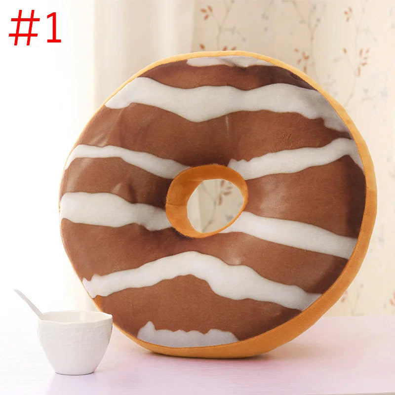 3D Cute Donuts Pillow Chocolate Donuts Plush Macaron Food Cushion Nice Bottom Cushion Nap Pillow Decorative cushion Home textile