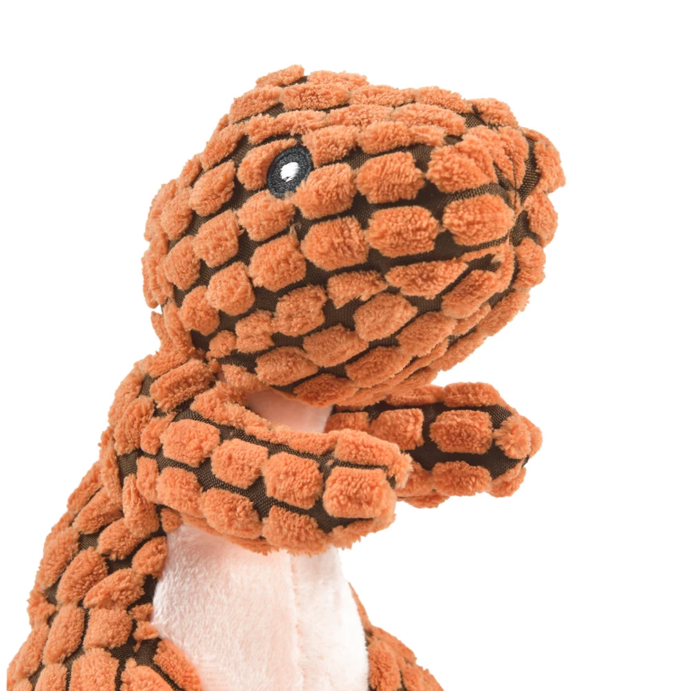 Plush Dinosaur Dog Toy with Squeaker – Interactive Chew Toy for Small Dogs & Cats