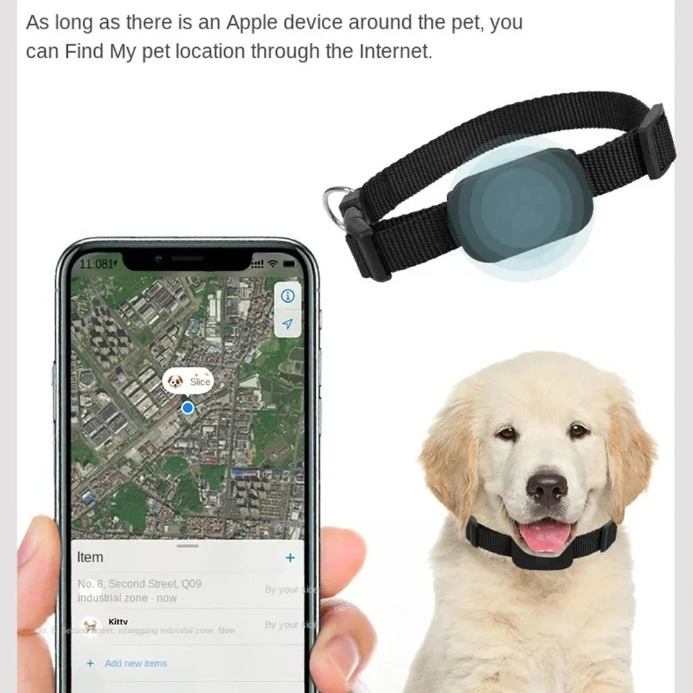 Smart Pet GPS Tracker Collar for Dogs & Cats | FindMy App Compatible Anti-Lost Locator for iOS & Android