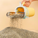 Cat Litter Scoop with Built-In Waste Bin and Refill Bag Holder – Stainless Steel Self-Cleaning Cat Litter Shovel