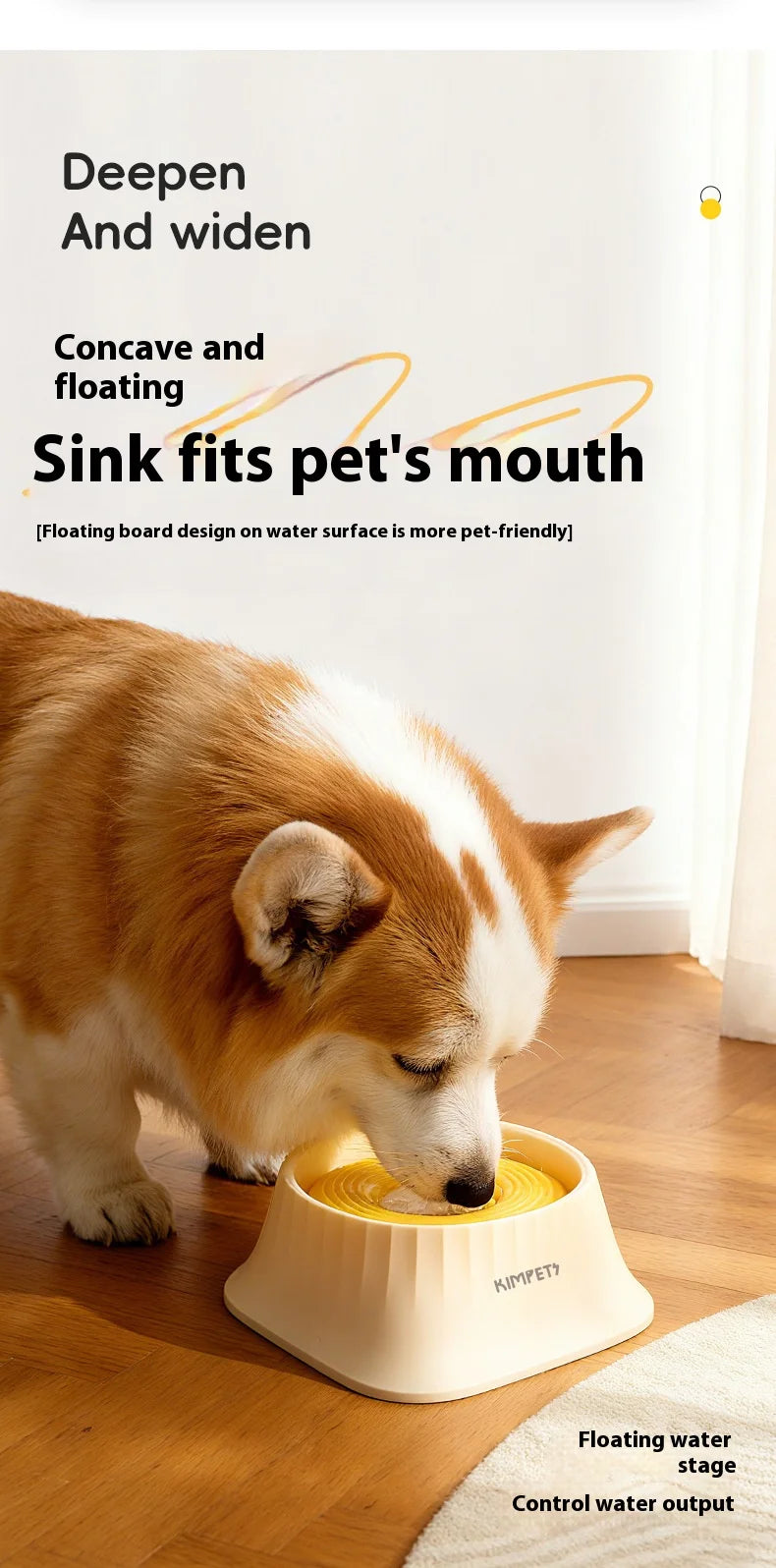 Floating Slow Feeder Dog Water Bowl – Anti-Spill & Anti-Wet Chin Design