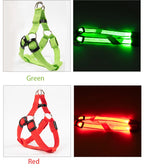 Adjustable LED Dog Harness Usb Rechargeable Flashing Night Safety No Pull Collars Harness For Small Medium Dogs Pets Arnes Perro