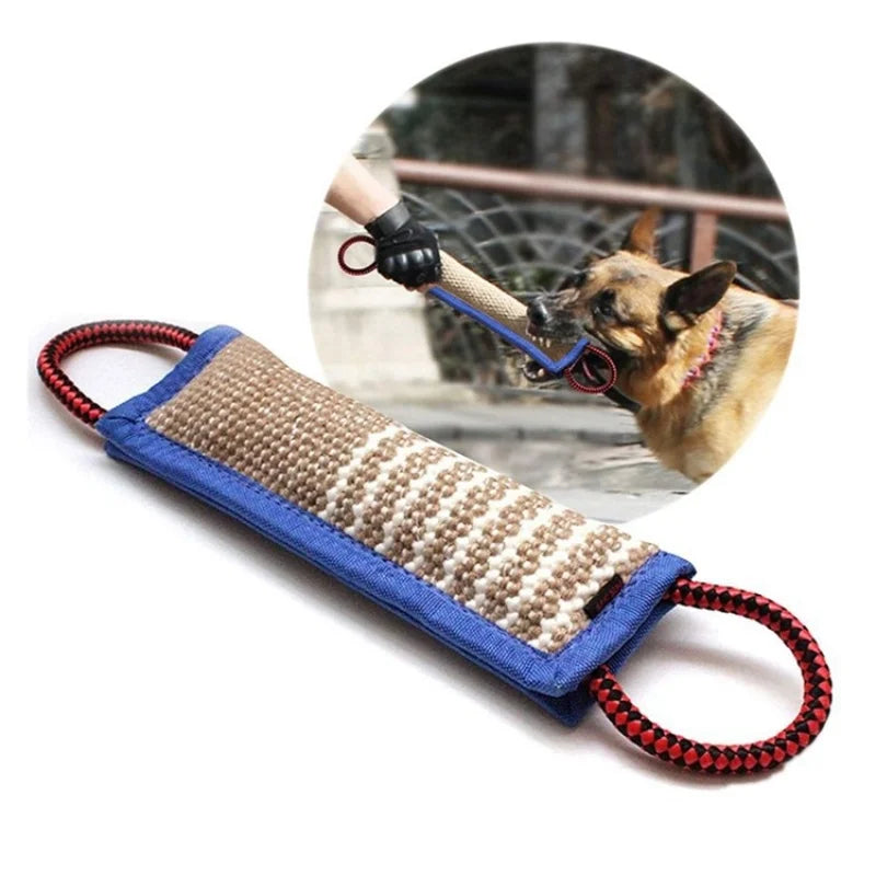 Interactive Jute Dog Chew Pillow – Durable Training & Teeth Cleaning Toy