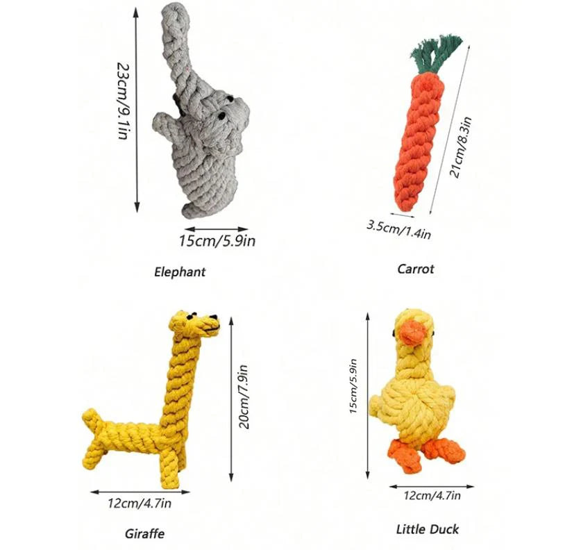 Hand-Woven Cotton Rope Knot Dog Toy – Bite Resistant Teeth Cleaning Chew Toy for Small and Medium Dogs