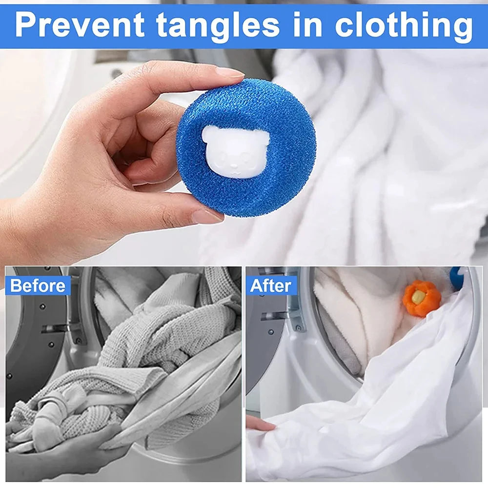 Reusable Pet Hair Remover Balls for Washing Machine – 5pcs Cat & Dog Fur Collector Laundry Tool