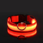 LED Nylon Dog Collar – Flashing Glow in the Dark Night Safety Collar for Dogs