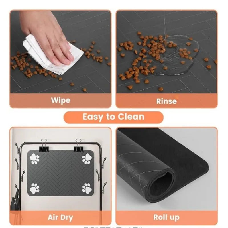 VIKAMA Diatomite Pet Food Mat – Non-Slip Water Absorbent Dog & Cat Feeding Mat