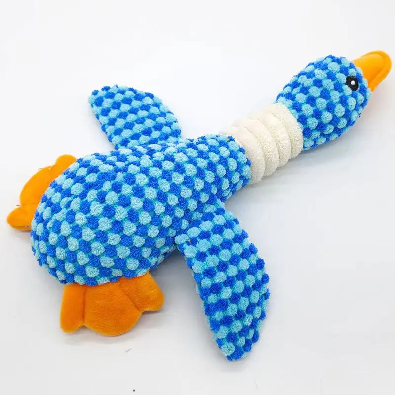 Interactive Plush Goose Dog & Cat Toy – Squeaky Chew & Tug Training Toy