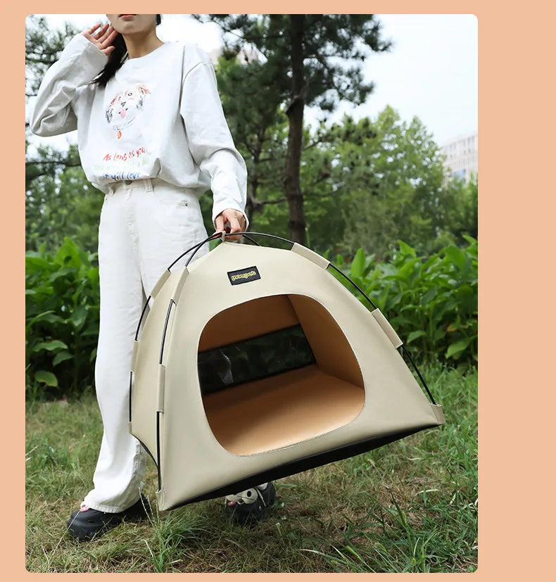 Tent Shape Cat Beds Removable Convenient Storage Pet Bed Portable Outdoor Travel Sunshade Cat and Dog Tent Pet Essentials