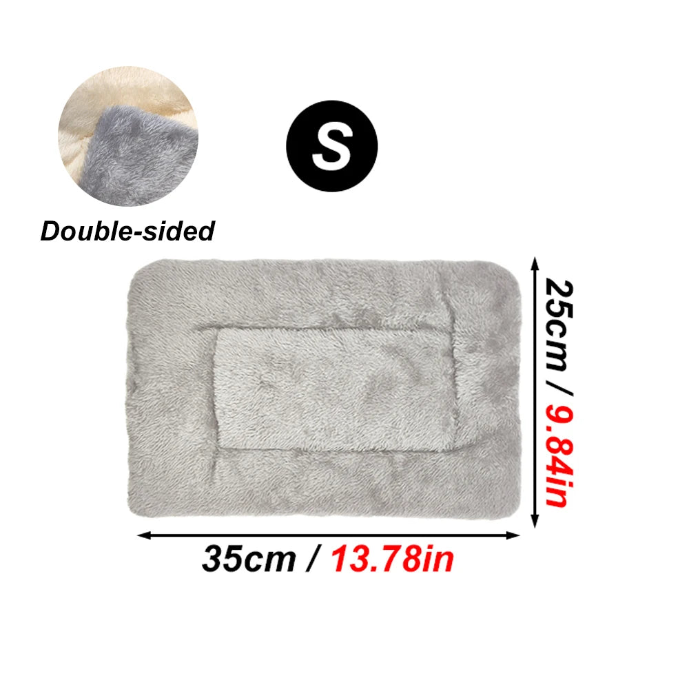 Reversible Plush Winter Pet Bed Mat for Small Animals | Soft Warm Sleeping Pad for Hamsters, Rabbits and Cats