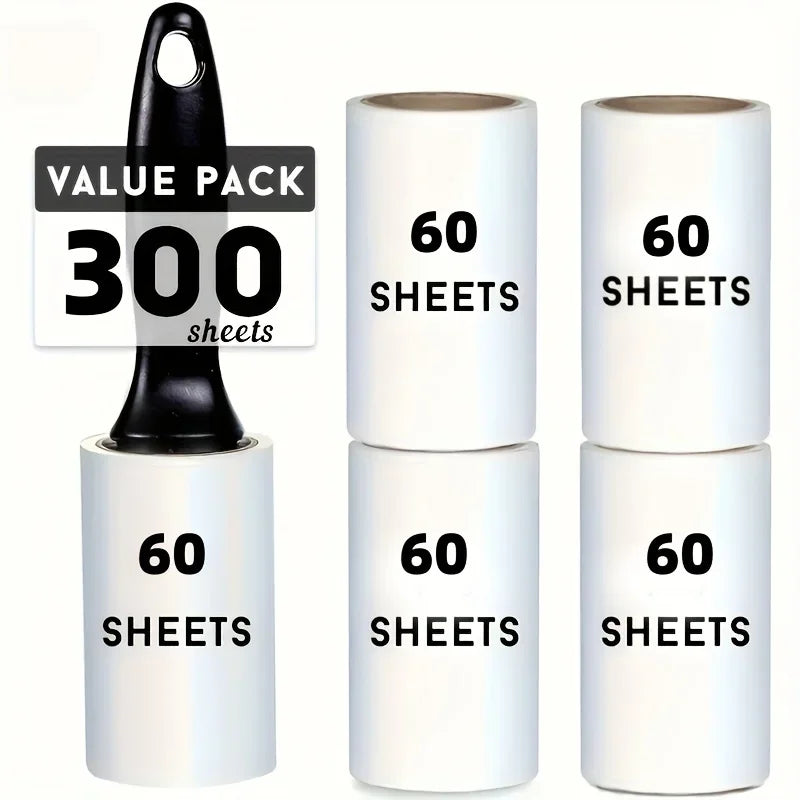 Extra Sticky Lint Roller for Pet Hair Removal – 60 Sheets Roll for Dog & Cat Hair