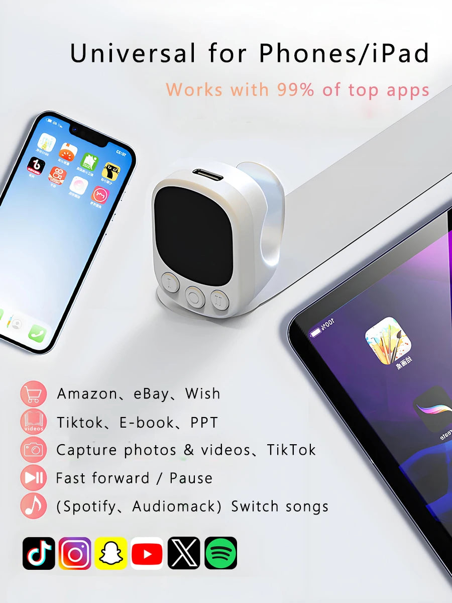 Bluetooth Mouse Ring Remote Control with Touchpad – Smart Screen Clicker & Scrolling Ring for Android and iOS