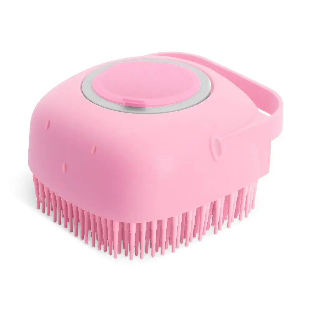 Pet Shampoo Brush 80ml | Silicone Dog & Cat Bath Massage Scrubber 2-in-1 Grooming Tool