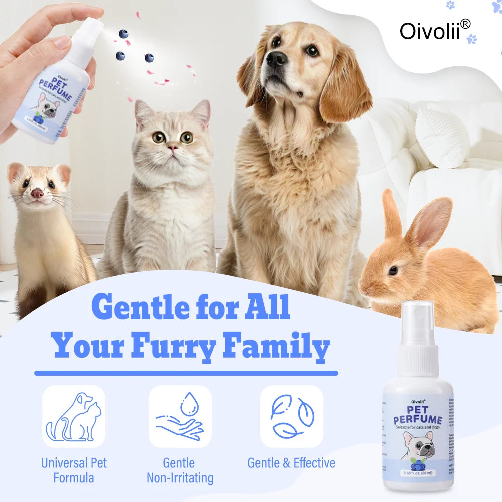 Pet Perfume Spray for Dogs and Cats | Plant-Based Long Lasting Deodorizing Floral Fruit Fragrance