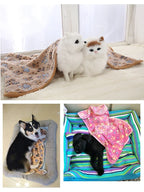 Soft Paw Print Pet Blanket for Dogs and Cats | Coral Fleece Warm Sleeping Pad All Seasons