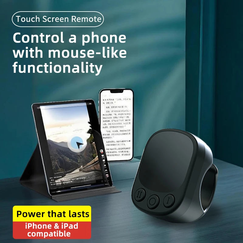 Bluetooth Mouse Ring Remote Control with Touchpad – Smart Screen Clicker & Scrolling Ring for Android and iOS