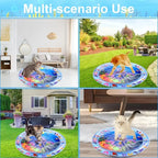 Pet Water Sensory Play Mat for Cats and Dogs Thickened Cooling Pad Interactive Self Play Toy for Pets Summer Indoor Activity