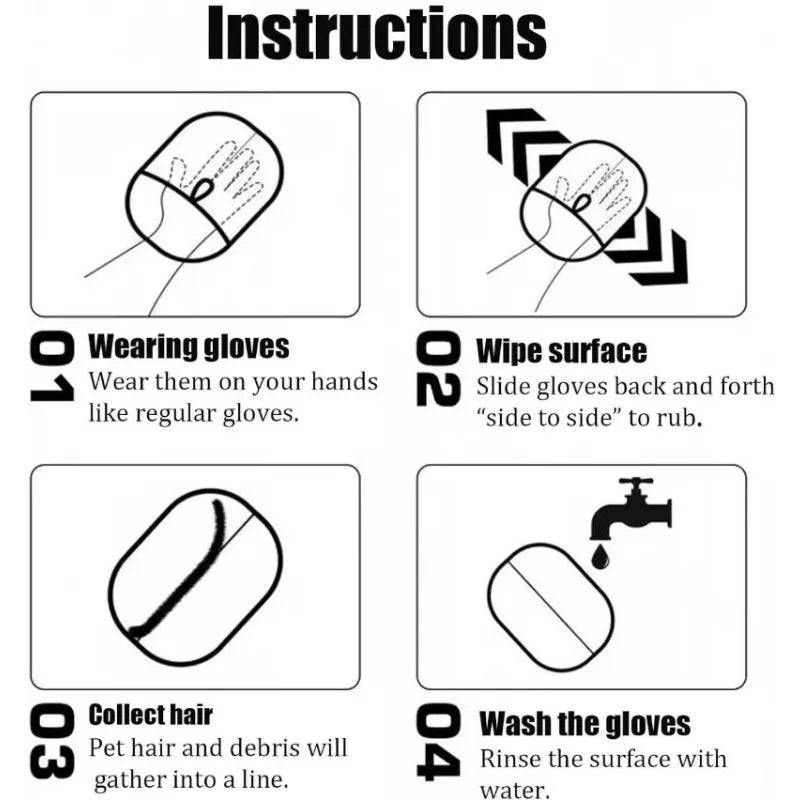 Portable Pet Hair Remover Glove – Reusable & Washable Fur Cleaning Tool for Cats & Dogs