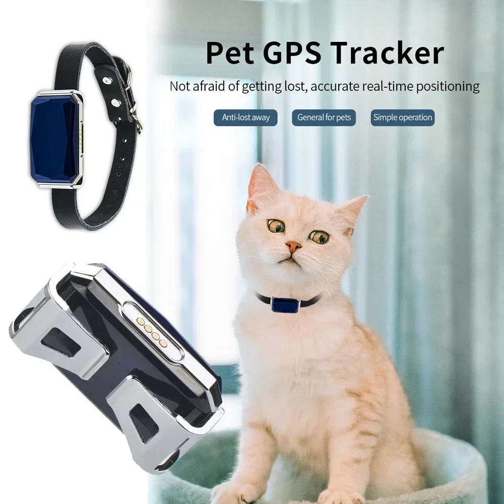 Smart GPS Pet Tracker Collar for Dogs and Cats – Waterproof Real-Time Location Device