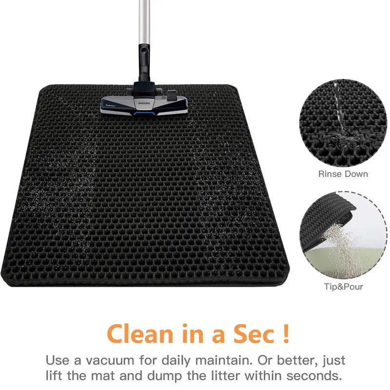 Waterproof Double Layer Cat Litter Mat – EVA Litter Trapping Pad with Non-Slip Design for Cat Litter Boxes