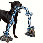 Heavy Duty Dog Rope Toy for Aggressive Chewers – Extra Long Cotton Chew & Teeth Cleaning Tug Toy