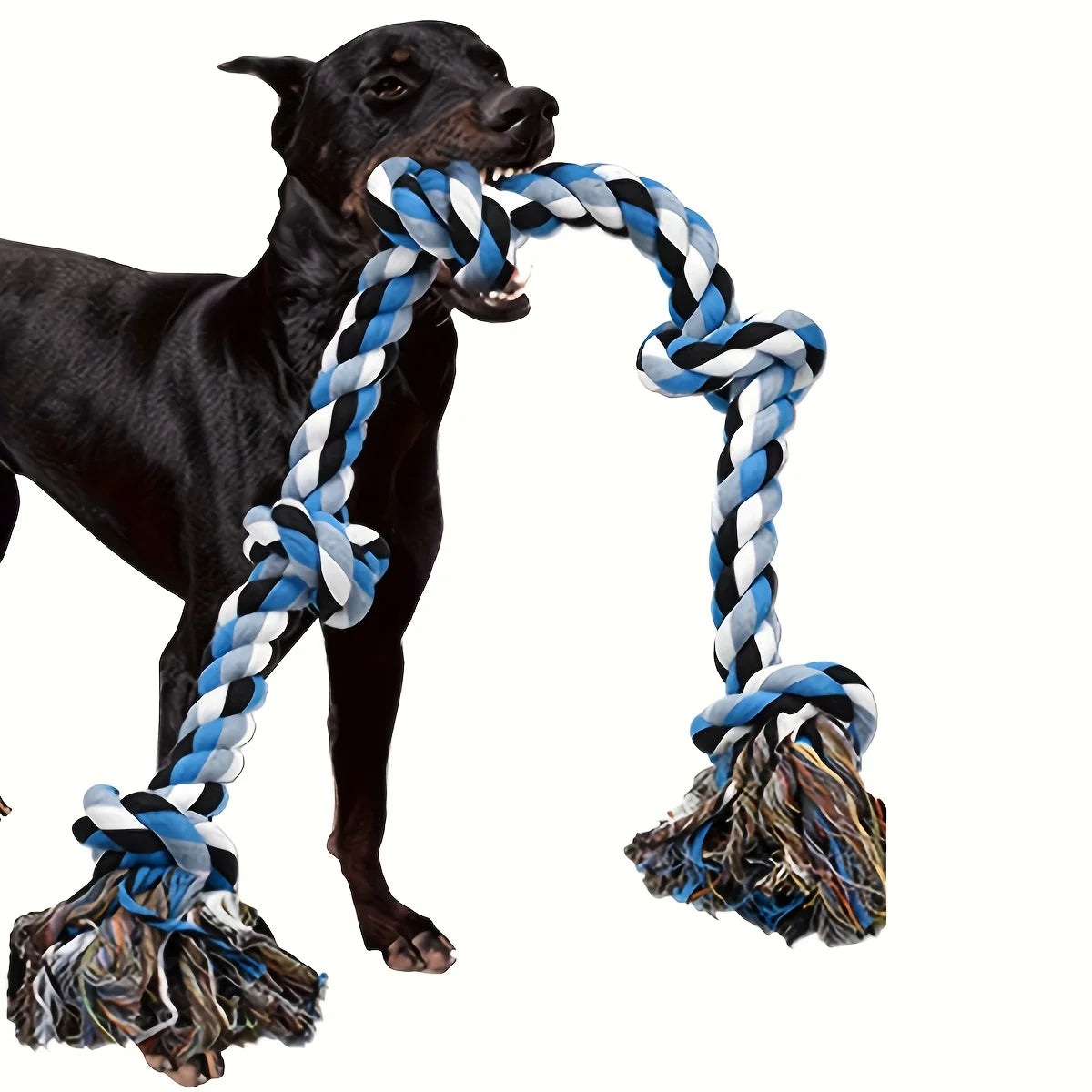 Heavy Duty Dog Rope Toy for Aggressive Chewers – Extra Long Cotton Chew & Teeth Cleaning Tug Toy