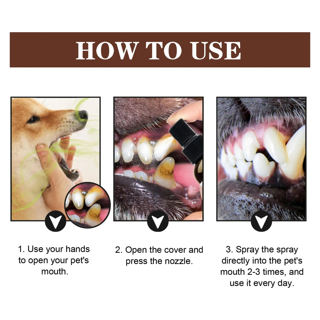 Pet Tooth Cleaning Spray 30ml – Fresh Breath Dental Care & Oral Hygiene Spray for Dogs and Cats