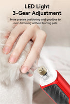 ROJECO Electric Pet Nail Grinder – Rechargeable Dog & Cat Nail Trimmer with LED Light, 7-Speed Adjustable Quiet Paw Grooming Tool