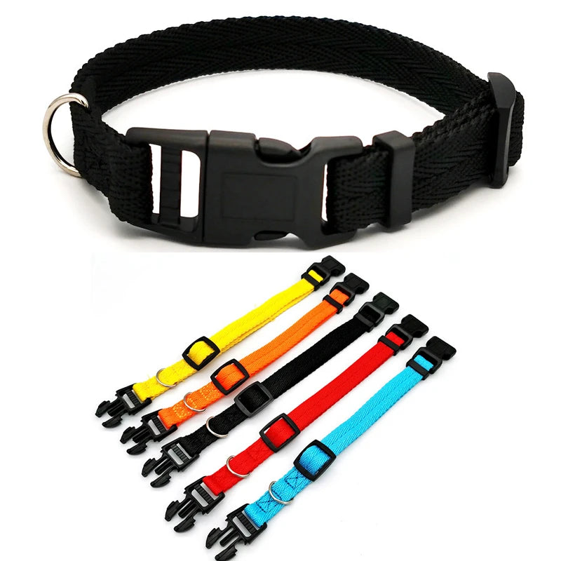 Solid Color Dog Collar for Small and Medium Dogs | Quick Release Adjustable Puppy Training Collar for Teddy Bichon Cats